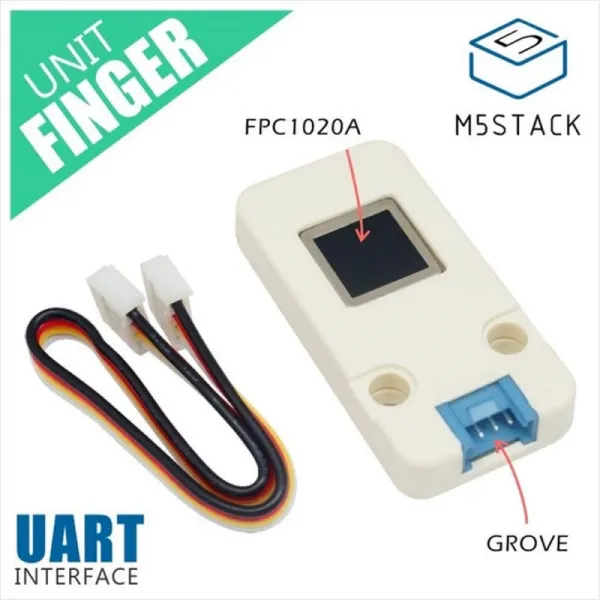 M5Stack 지문 인증 장치 FPC1020A 정전 용량 식 인식 모듈 장갑 케이블 UART ESP32 용, 단일상품, 단일상품