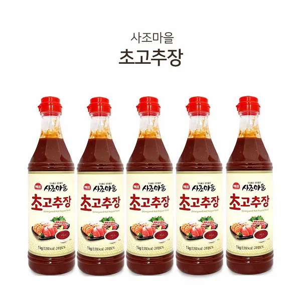 [제이몰] 인심좋고 장맛좋은 해표 사조마을 초고추장 1kg, 5개