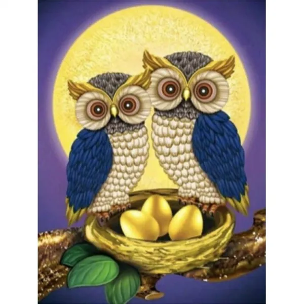 황금 부엉이 동물 돈들어오는보석십자수 거실그림 구슬 비즈 규빅 취미 Diy세트 U 216785 80*100 W 4