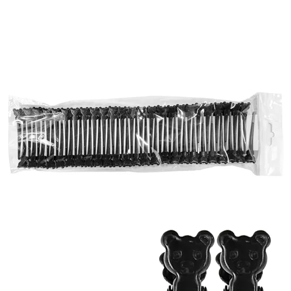 루시피 곰돌이 헤어 핀컬핀 50개입 (블랙) 미니 핀셋