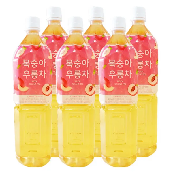 평중 복숭아우롱차 1.5Lx6병 (유통기한임박2021.4.15), 단일상품