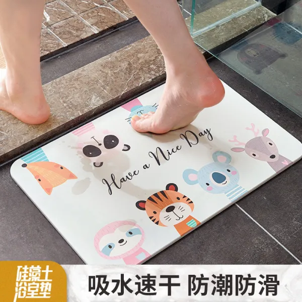 북유럽 규조 진흙 매트 화장실 입구에 규조 토지 매트 흡착수 속건욕실 미끄럼 방지 매트, 충견팔공, 40x30x0.9cm