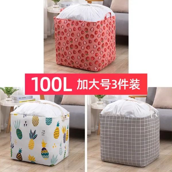 제롬 방수포보관 방습 대용량 수납가방 자 방지 곰팡내복 면이불 이사부크루즈 포장 가정용 정리 주머니, 이사집안테리어 -폴딩 /거능 룩/ 먼, 100L 라지 번 3건 룩 파인 _그