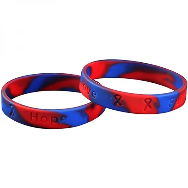 선천성 심장질환 누난 rsquo 증후군 폐섬유증 50 Bracelets에 대한 Red amp Blue Rubber Wristbands, 상세페이지 참조