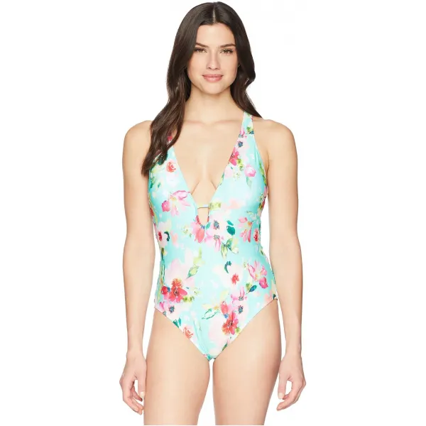 다사줌 Athena Hidden Garden Twist Front Plunge Maillot One-Piece (아테나 히든 가든 트위스트 전면 급락 마일로 원피스)