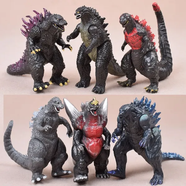 신고질라 피규어 킹오브 몬스터 레드버전 괴수 장난감 키덜트, 6개한세트(5-9cm)개