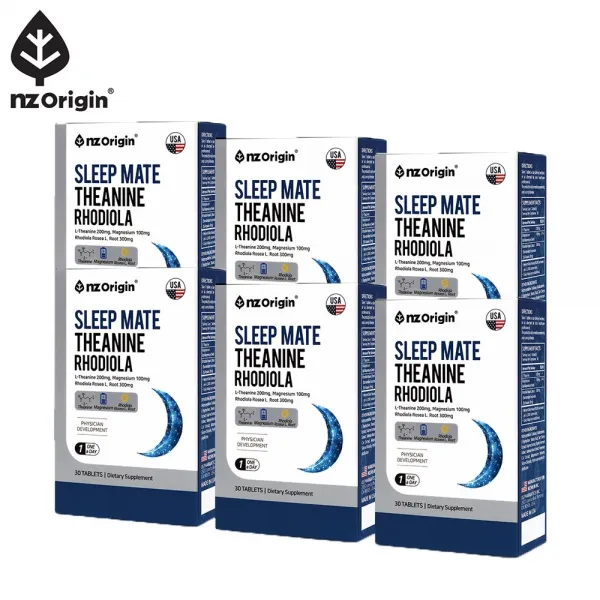 슬립메이트 테아닌 로디올라 30정x6박스 홍경천 감태 추출물 마그네슘 로사빈 스트레스 긴장 완화 피로개선에 도움 영양제 심신안정 건강기능식품 갱년기 직장인 주부 수험생 청소년 미국