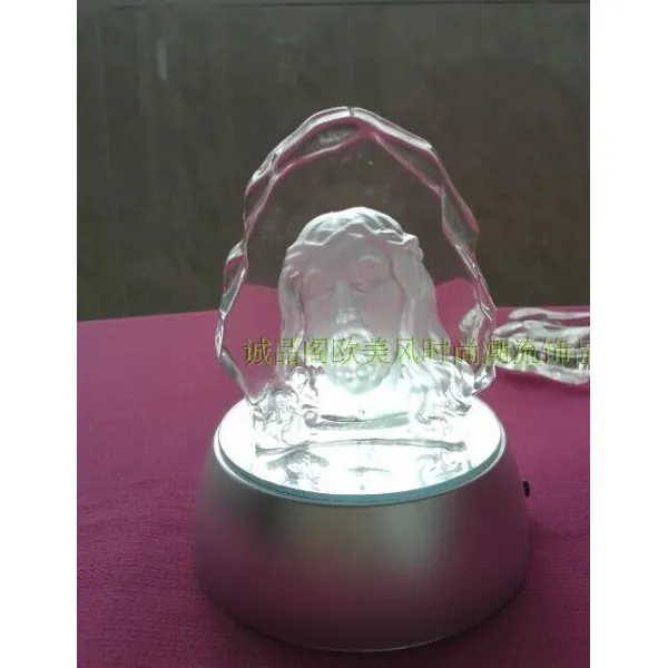 천주교용품 유럽스타일 크리스탈 내부조각 예수님 성상 평안 플래시 장식품 천주교 물건 기본