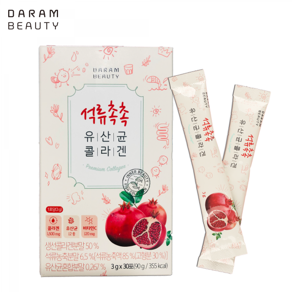 Darambeauty 석류촉촉 먹는 저분자 콜라겐 유산균, 30포, 3g