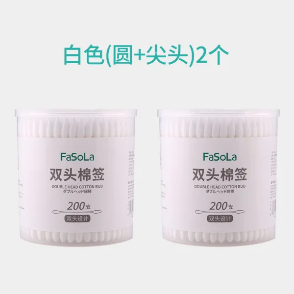 파솔라 일회용 면봉 더블 탈지 화장 귀지를 파면 봉 클렌징, 면봉 원스틸레토 화이트 2개