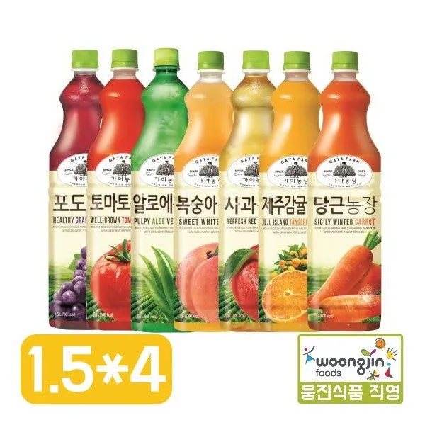  웅진식품 가야농장 과일농장 주스 1.5l X 4페트 8종 택1 종류:사과농장