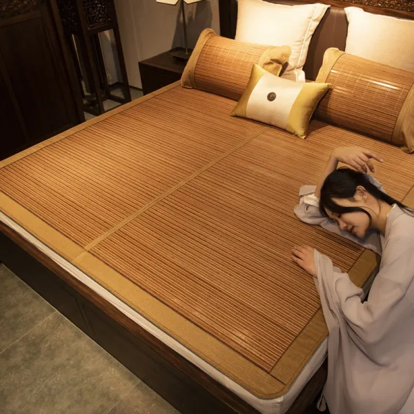 솔로몰 10자리 ~ 15자리 실얼음 쿨매트 대나무시트 세가지 커버 여름 양면 접이식 기숙사 싱글 등나무 5메터 12 풀 김옥이 좋은 인연 （등나무의 반대편