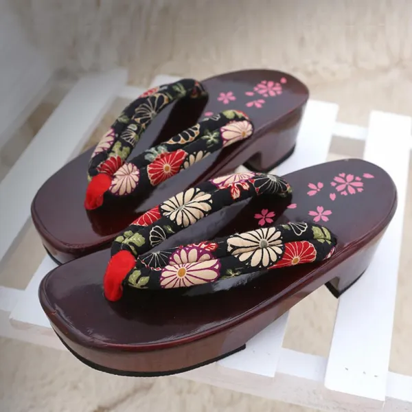 해외직구 무릉도원 엔틱 나막신 8종 중년 샌들 쪼리 슬리퍼 귀멸의 칼날 게다 코스프레 By The Shoes On