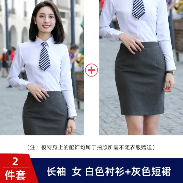 여성 셔츠 9# 남녀 셔츠 작업복 커머스의 정장은 뜨거운 대나무 안감로부터 자유롭다.옷과 수놓은 글씨아이버리아Z