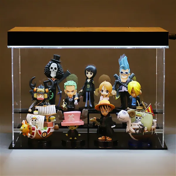 바다도적 왕 Q 판자 전체 Q 판도적 완성 왕로비초파파형솔륭산치모형 칠무해인형세트 선물 11 종 흑의해적인형 + 전시함 + 전등 단일상품