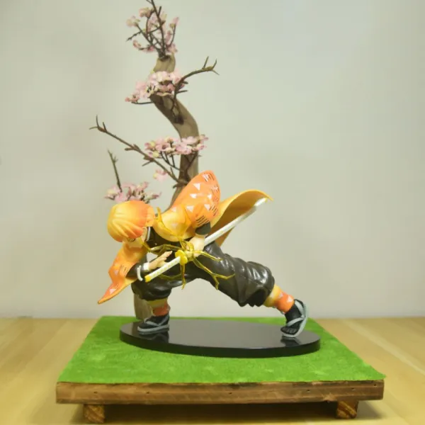 Led 귀칼 네즈코 피규어 램프 조명 굿즈 귀멸의칼날 일륜도 카마도탄지로 인형 소품 선물 P+나무 받침대개