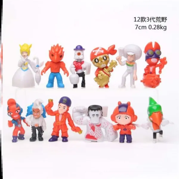 브롤스타즈 피규어 풀 세트 Brawl Stars 황야의 싸움 배틀 선물 황야 난투극 인물 피규어 인형 스패 놀이 키덜트 기프트 장난감 소품 D20 12 3세대 약 280g 7cm + 세트1개