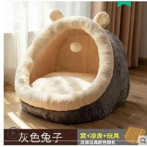 전기냄비 ~ 레드고양이 보온타입 털융 고양이집 강아지 침대헤드 고양이냄비 겨울날 공주침대 정리 전기온열 고양이우리 안의 고양이, T12-그레이 토끼(아이스매트)-가성비, C03-중간사이즈(7키로이내 고양이 놀이에 내보내다