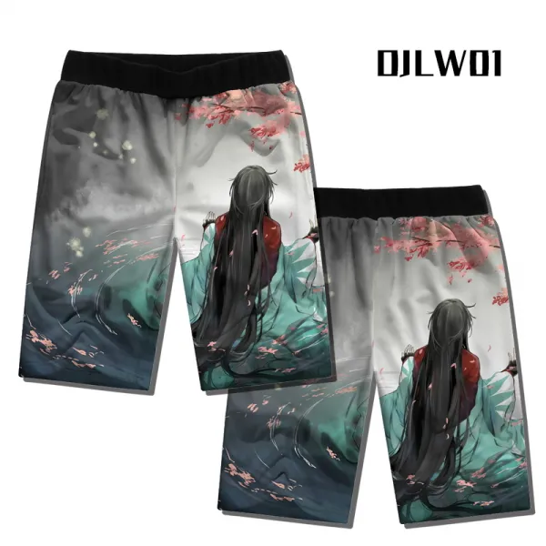 도검 막춤 소호 삼일월 종근 2차 게임 주변 남자 츄리닝 바지 큼 숏 팬츠, 블랙 10