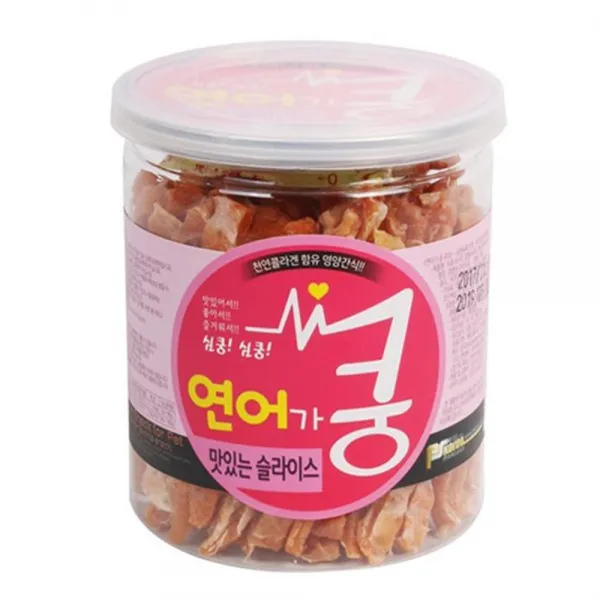 애견 간식 연어 슬라이스 콜라겐 본능충족 안심 위생적 소화, 1개