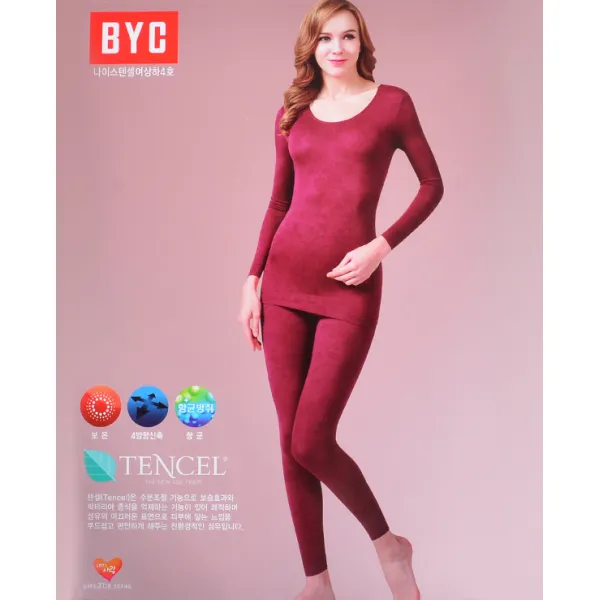  Byc 4891 플라워 텐셀 스판 여성내의세트 여자내복