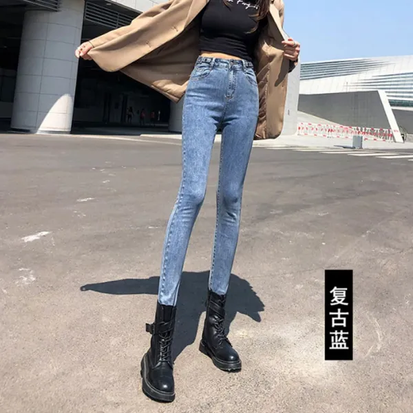 미아마호 하이웨이스트 진 여성 인스 배기핏 호스 팬츠 춘하 노친바지 학생들 잘 어울림