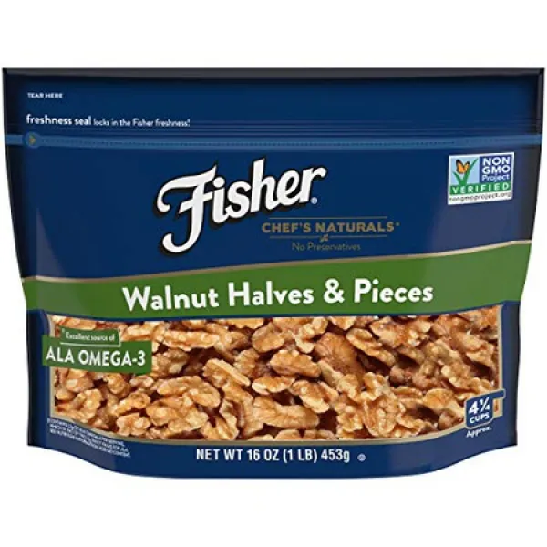 Fisher Chef FISHER Chefs Naturals 호두 반쪽 및 조각 방부제 없음 비 GMO 16 온스 PROD1540018841, 상세 설명 참조0