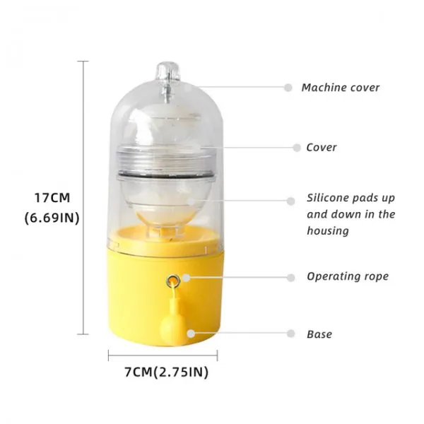 Wonderlife 수동 혼합 계란 영양 금 계란 Eggbeater 스크램블 계란 껍질 계란 선반 장치 안에 털다, YELLOW