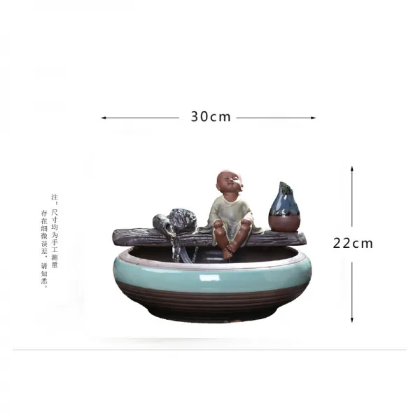 와이유 코끼리장식 유수장품 DIY부품 순환수세라믹 어항수통양어조경어조경출, 유유소중+분+펌프30*30*22CM