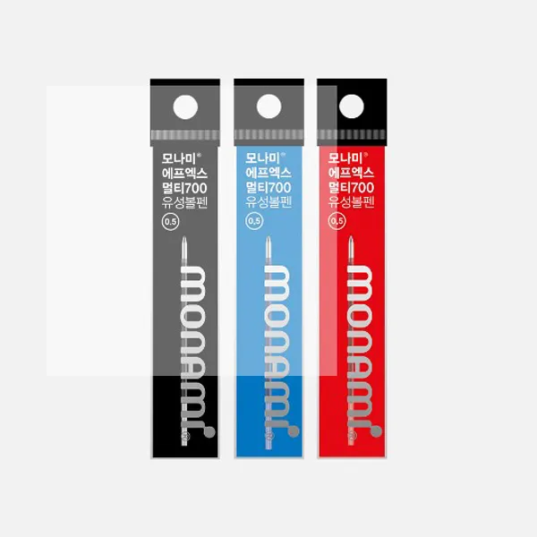 모나미 모나미)FLIP3리필심 (플립3)3색 볼펜리필심(0.5 0.7mm)멀티700 볼펜, 1개, S501919-적(0.7mm)