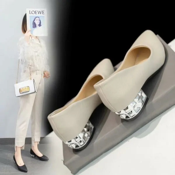 면접구두 면접구두 여성구두 빅사이즈 통굽 미들힐 펌프스힐 G2607 여성일반하이힐