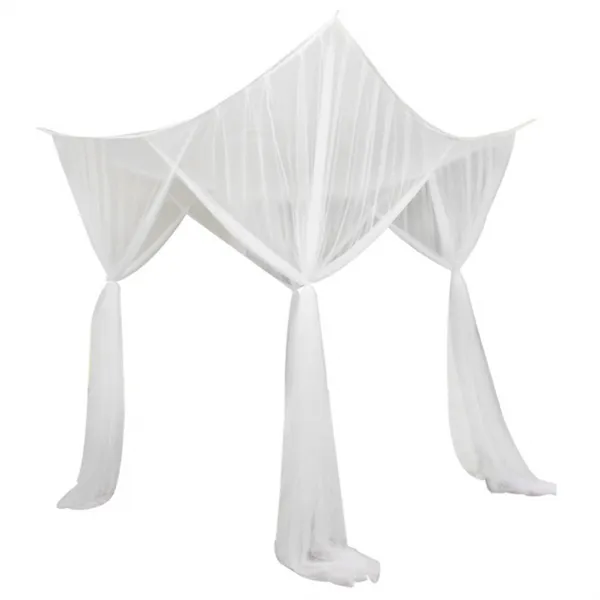 STK 4 코너 포스트 침대 캐노피 모기장 침실 교수형 침대 Valance 화이트