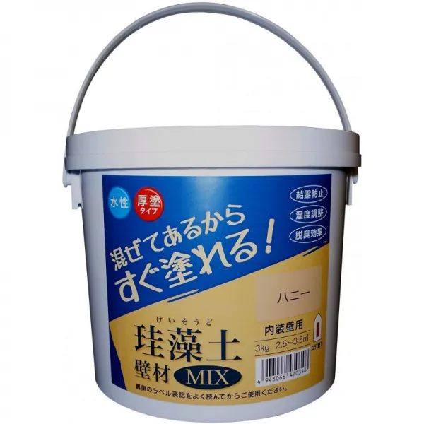 후지와라 화학 수계 끝막음 칠 자재 규조토 벽재 MIX허니 3kg