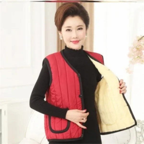 opening2 여성 양털 뽀글이 조끼 기모 붉은 색 루즈한 어깨동무 ON-000018589