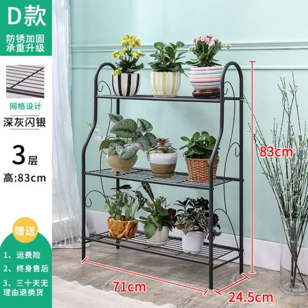 다층 실내 가정용 발코니는 선반의 철제 예술을 장식합니다 거실 단순성 화분 지상 Pylons Green Luo, 07 cMreinforcement