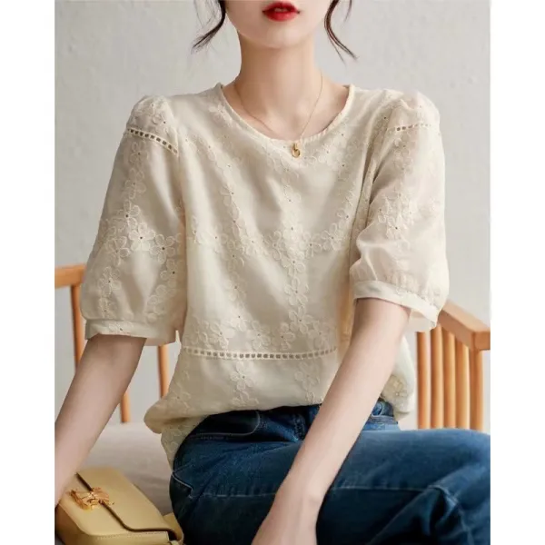 함양 기질 우아하고 아담하며 입체 펀칭 문예감 라운드 상의녀