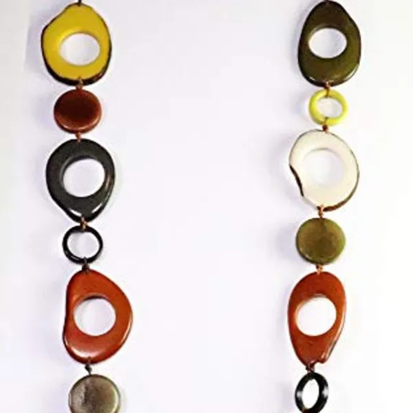 Varied Gold Organic TAGUA 턱받이 목걸이 체인 스트랜드-세기 중반 현대-마고-장인 우아함