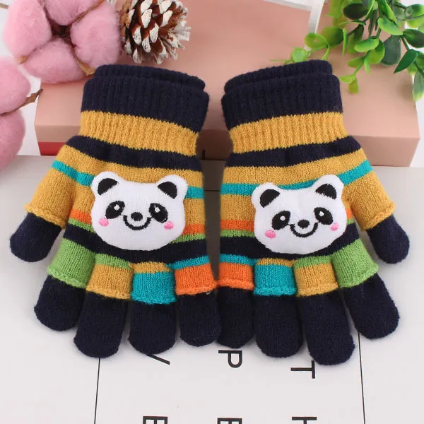 Dec.25 897번 키즈 장갑 아기 귀염둥이 다섯손가락 남여아 반손가락 털실 초등학생 글씨 추가두껍다.Z