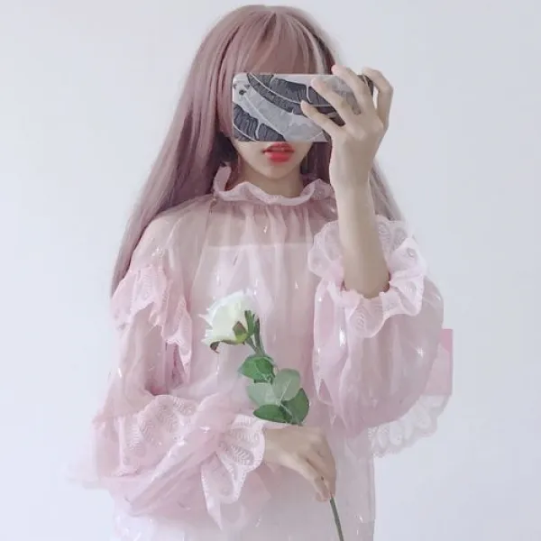 해외직구 로리타양복 드레스 공주풍 코스프레 세라 세일러 교복 기모노 고딕 의상 졸업사진 체육대회 반티 망토선풍적인 레이스 블라우스 로리타 롤리타 이너-30643