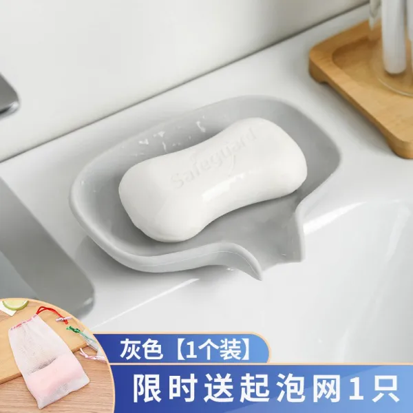 Mar.23 31번 일본을 면제해 펀칭 비눗갑이 큰 사이즈의 고인 물을 싱크대 화장실 선반 도입 창의. 실리콘류 향 비누 케이스z 2_1 개 포장 회색 실리콘 사포닌 상자 거품 망