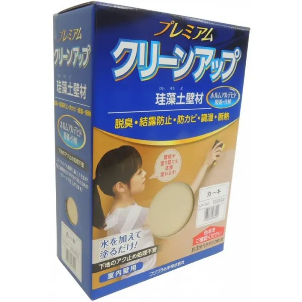 후지와라 화학 수계 끝막음 칠 자재 프리미엄 클린 업 규조 흙벽 자재 1평 정도 카키 3kg