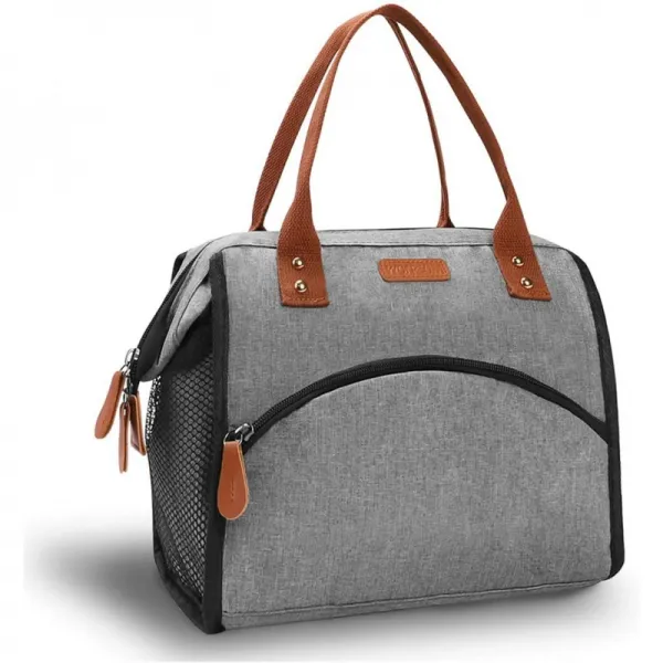 대형 절연 여성 점심 가방 재사용 가능 견고하고 개방적인 점심 토트 열 냉각기 점심 도시락 용기 성인 학생 대학 피크 단일옵션