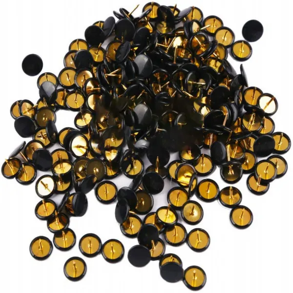 Ornerx Flat Push Pins Decorative Thumbtacks for Cork Black 200 Count 코르크 검정 200 개를위한 Ornerx 편평한 강요 핀, nullSET