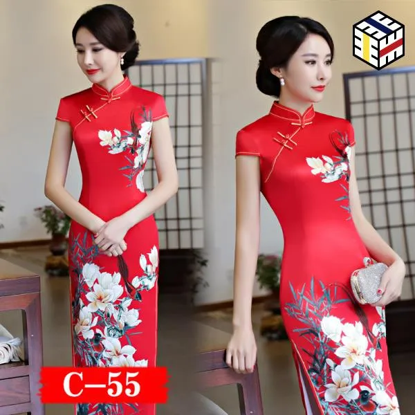 롱 실크 치파오 원피스 긴 청 삼 여름 2018 새로운 여성 위엄 있는
