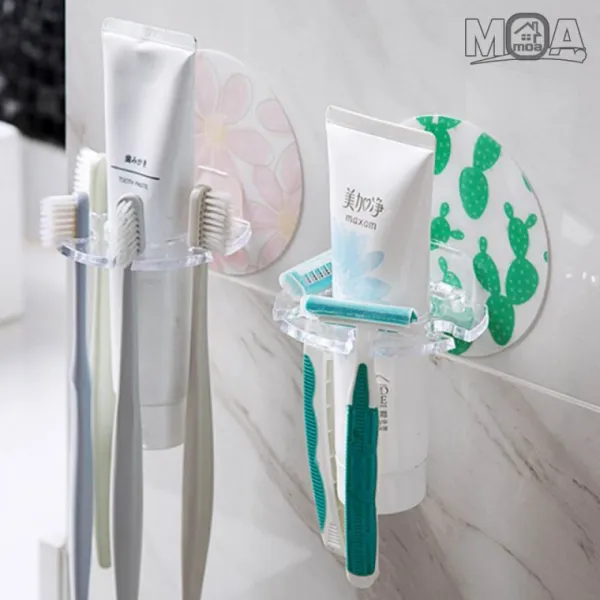 생활살림꾼 치약걸이, 2개, 꽃무늬