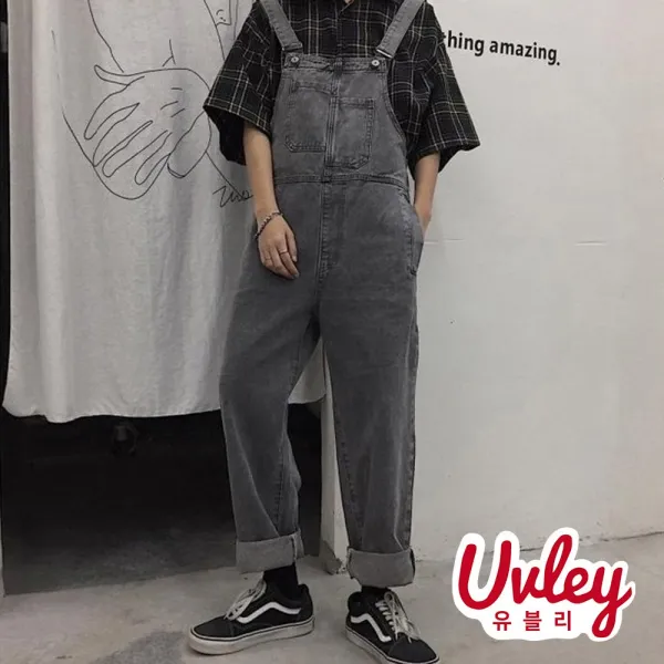 유블리 남성 데님 멜빵바지 힙한 트렌디 패션 스쿨룩 캠퍼스룩 복고풍