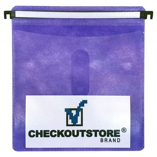 CheckOutStore (100) CD Double-Sided Refill Plastic Hanging Sleeve (Purple) Check