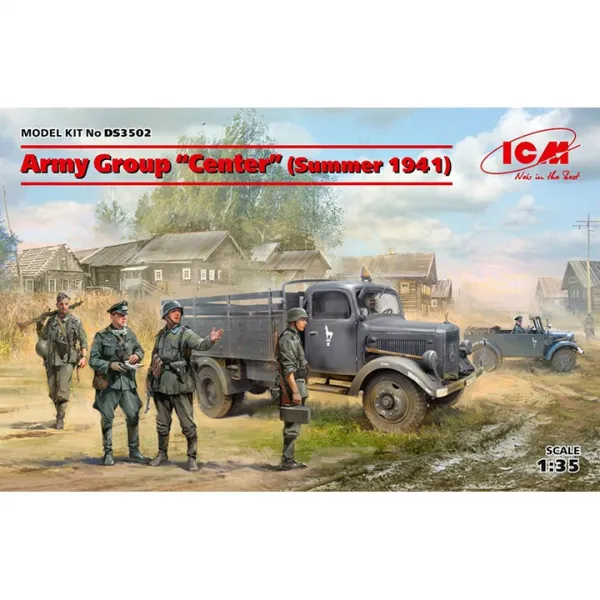 BICMDS3502 1대35 독일육군 1941년 Kfz.1스태프카 Typ L3000S 트럭 독일군 인형 4개 독일군 운전병 4개, 단품