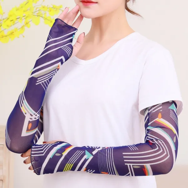 여름 스 슬리브 여 러블리 학생망 레드 동소매 자외선 차단 팔뚝 외손
