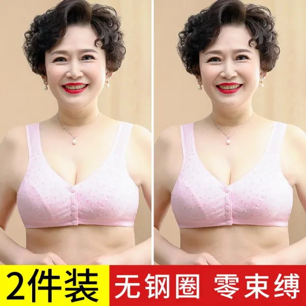 비아이3 노와이어브라 남극인 중노년층 양식 엄마 스포츠내의 여성 얇은 순면 코튼 브래지어 빅사이즈